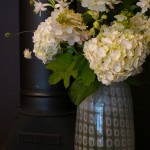 White Bouquet on a Woodburning Stove